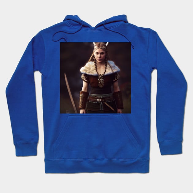 Viking Shield Maiden Hoodie by Grassroots Green